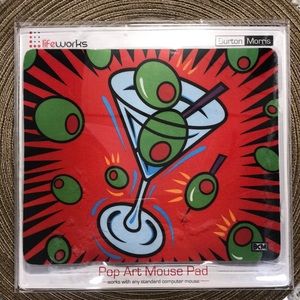 Burton Morris Mouse Pad Olives Martini Glass